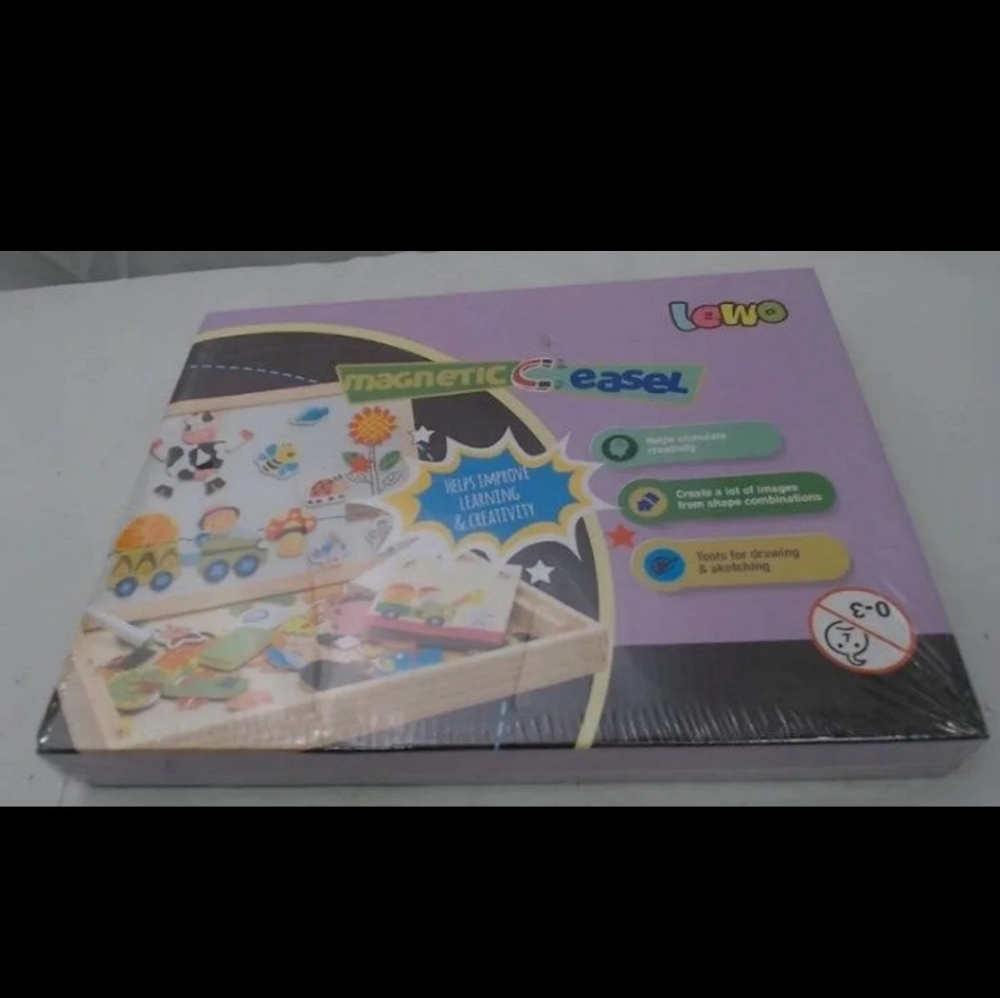 Wooden Kids Educational Magnetic Easel Double-Side